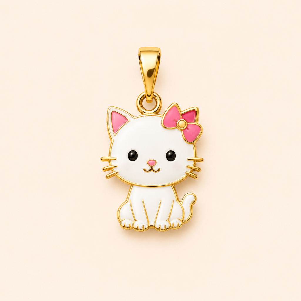 Snow Kitty Pendant