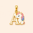 Unicorn Initial Pendant