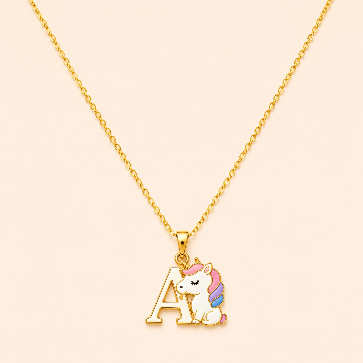 Unicorn Initial Pendant