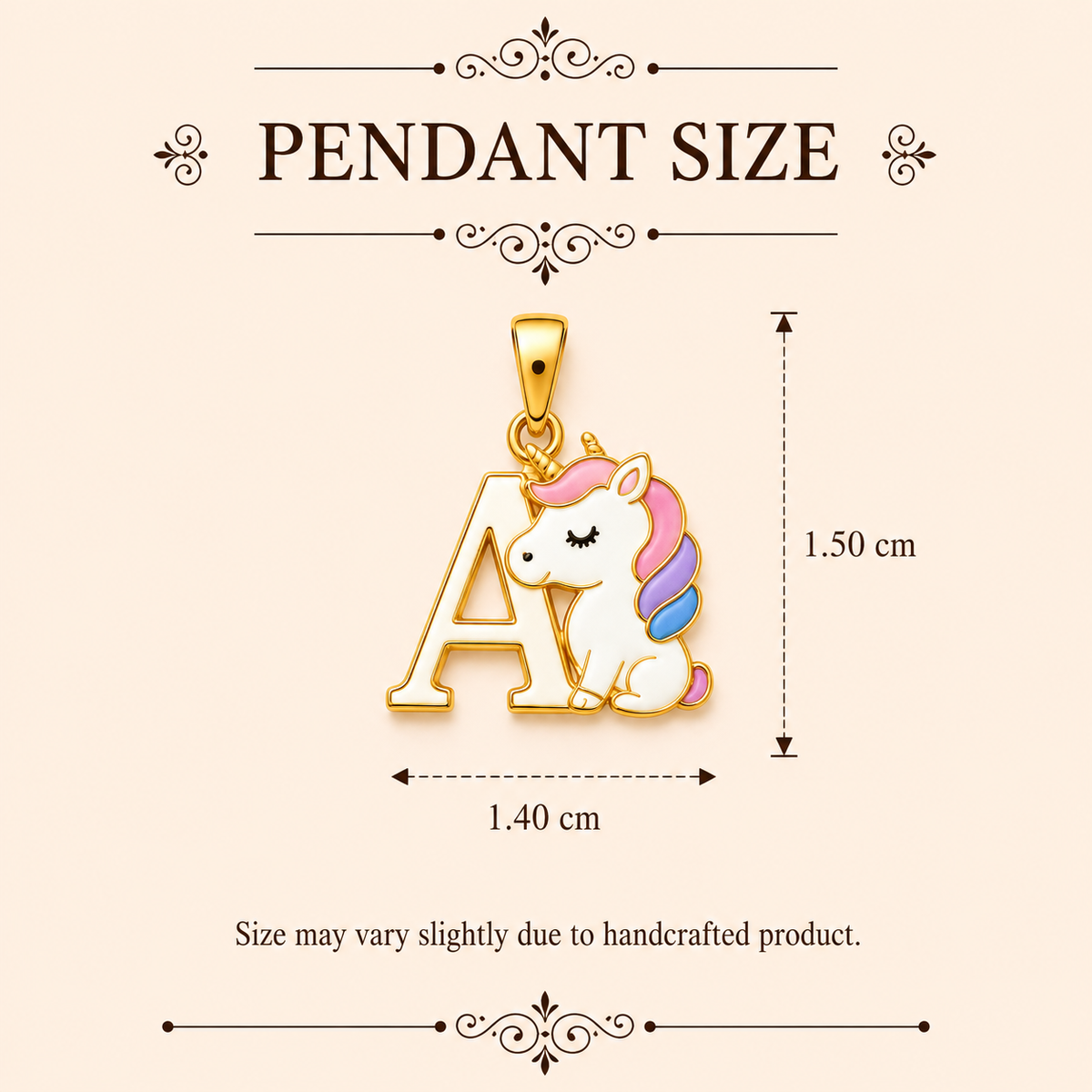 Unicorn Initial Pendant