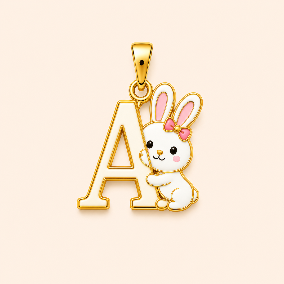 Bunny Initial Pendant