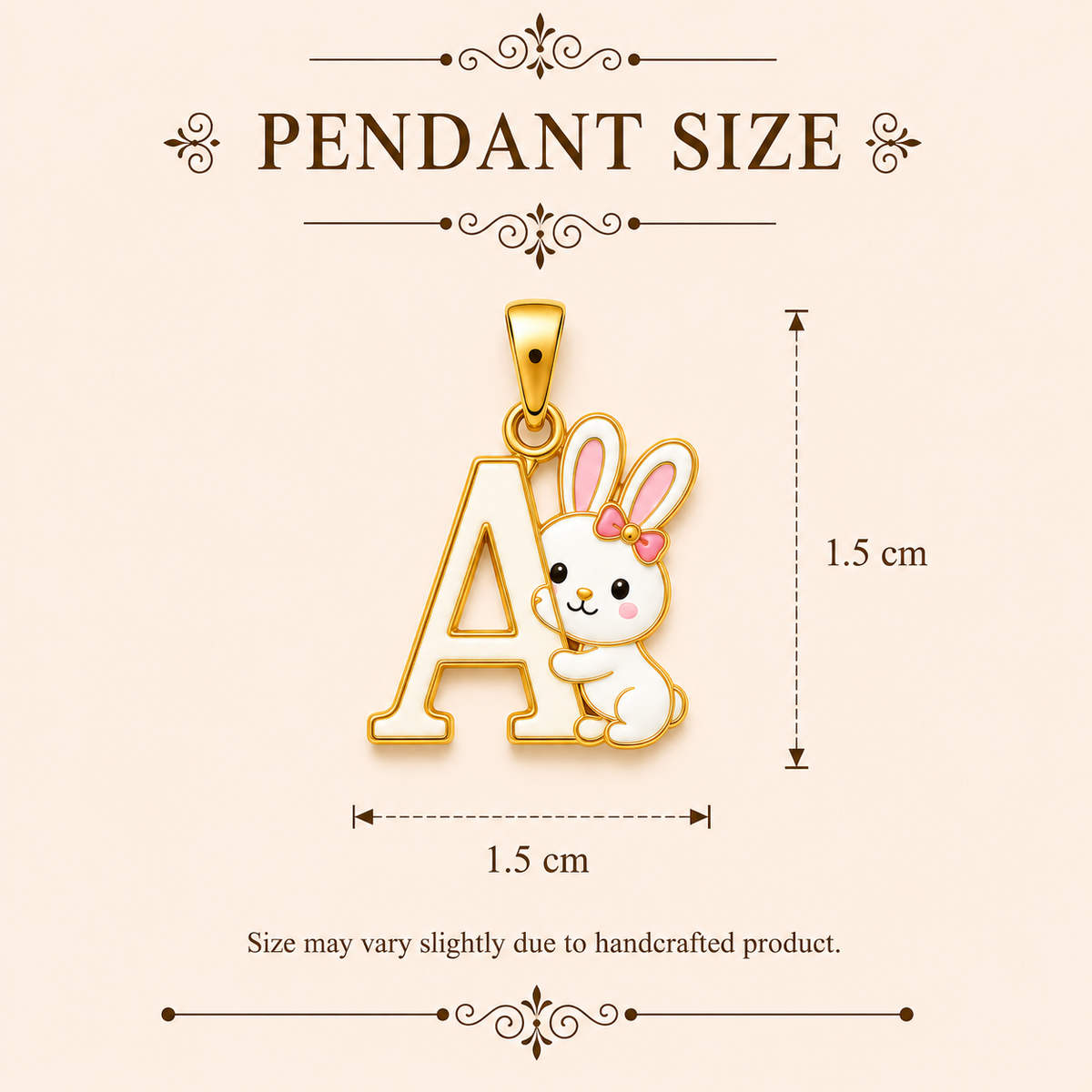 Bunny Initial Pendant