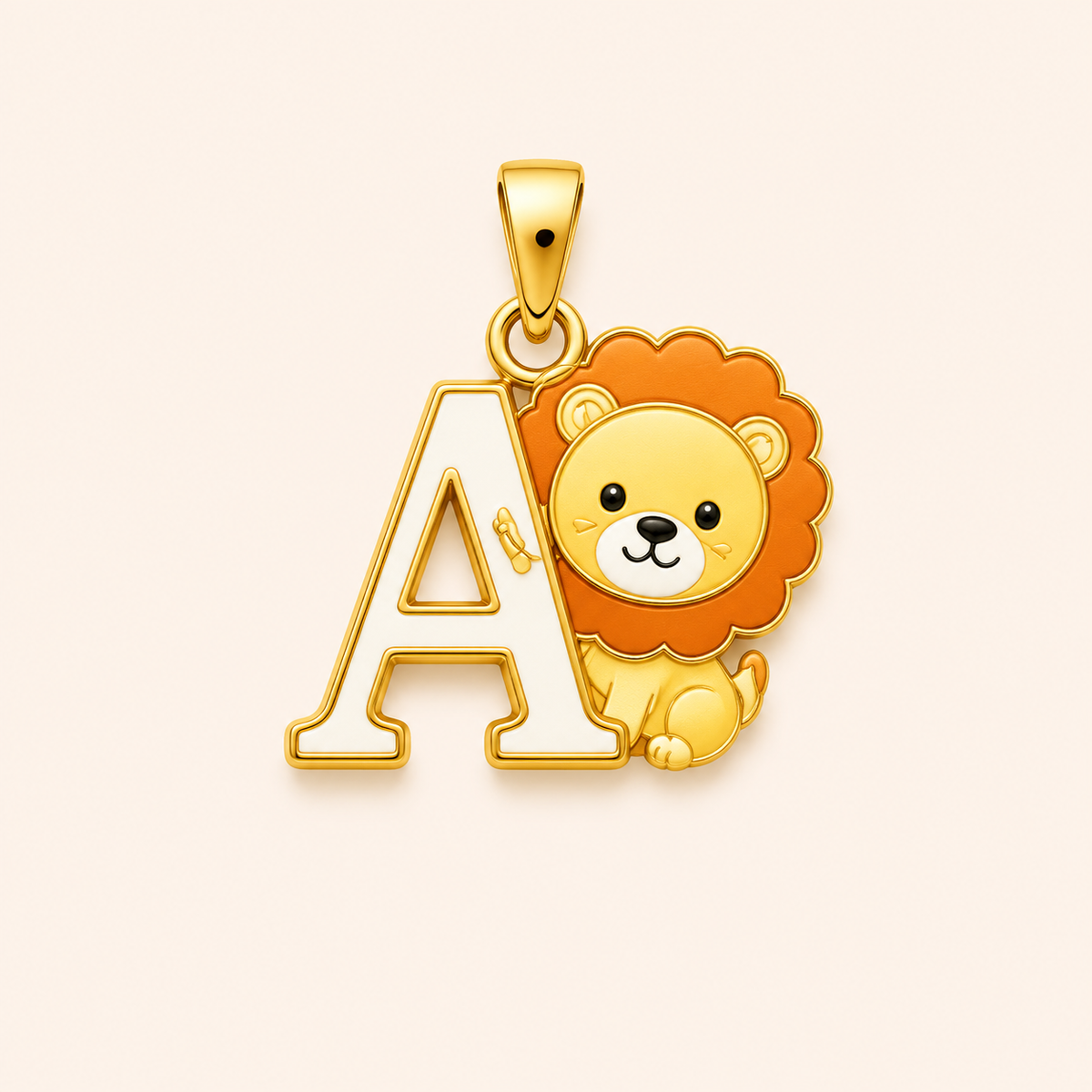 Lion Initial Pendant