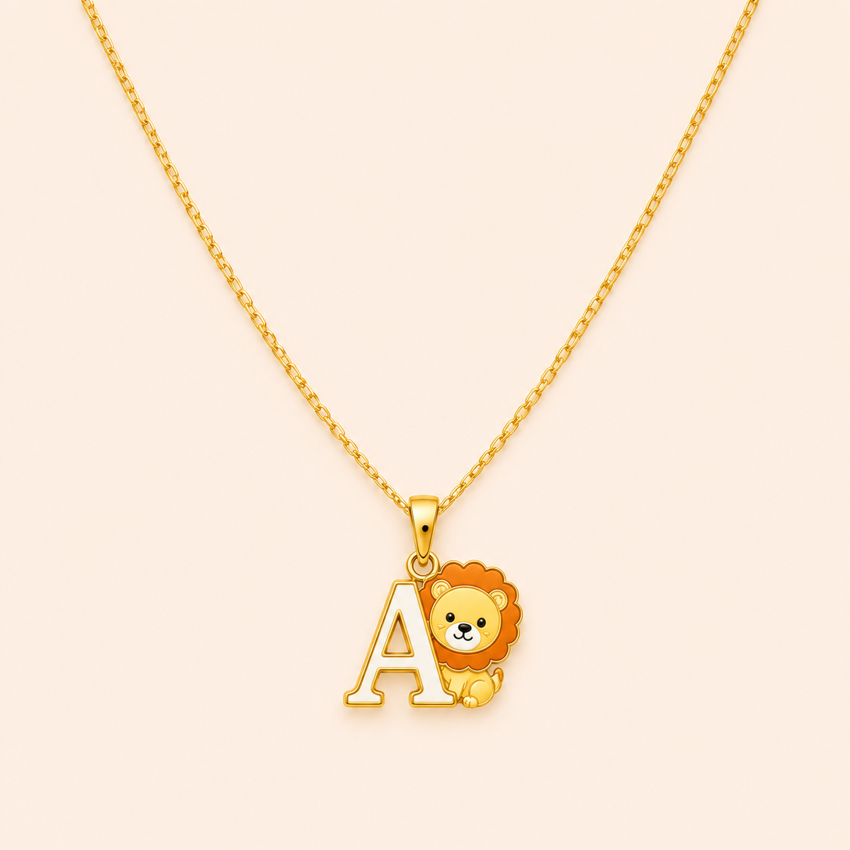 Lion Initial Pendant