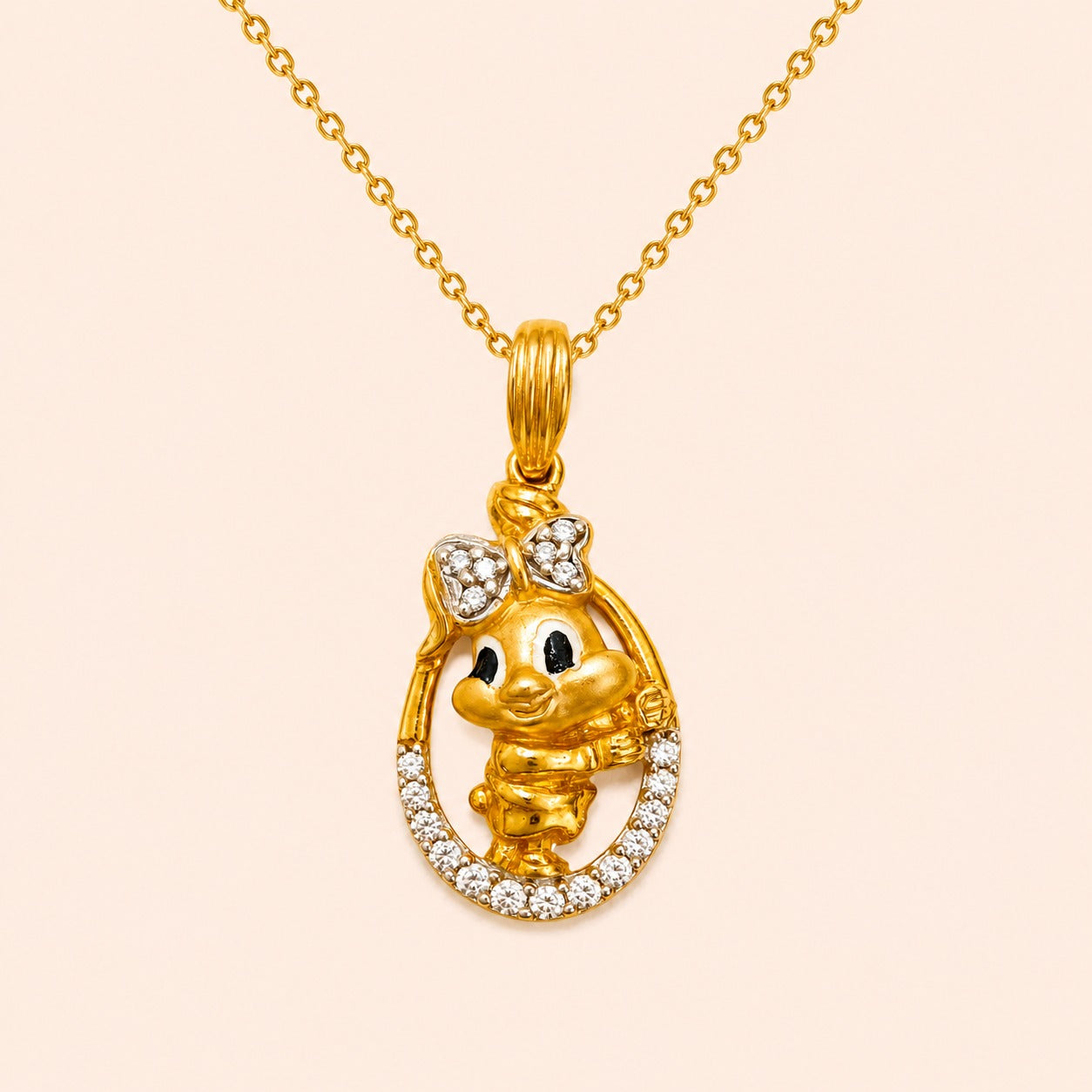 Golden Wonder Bunny Pendant