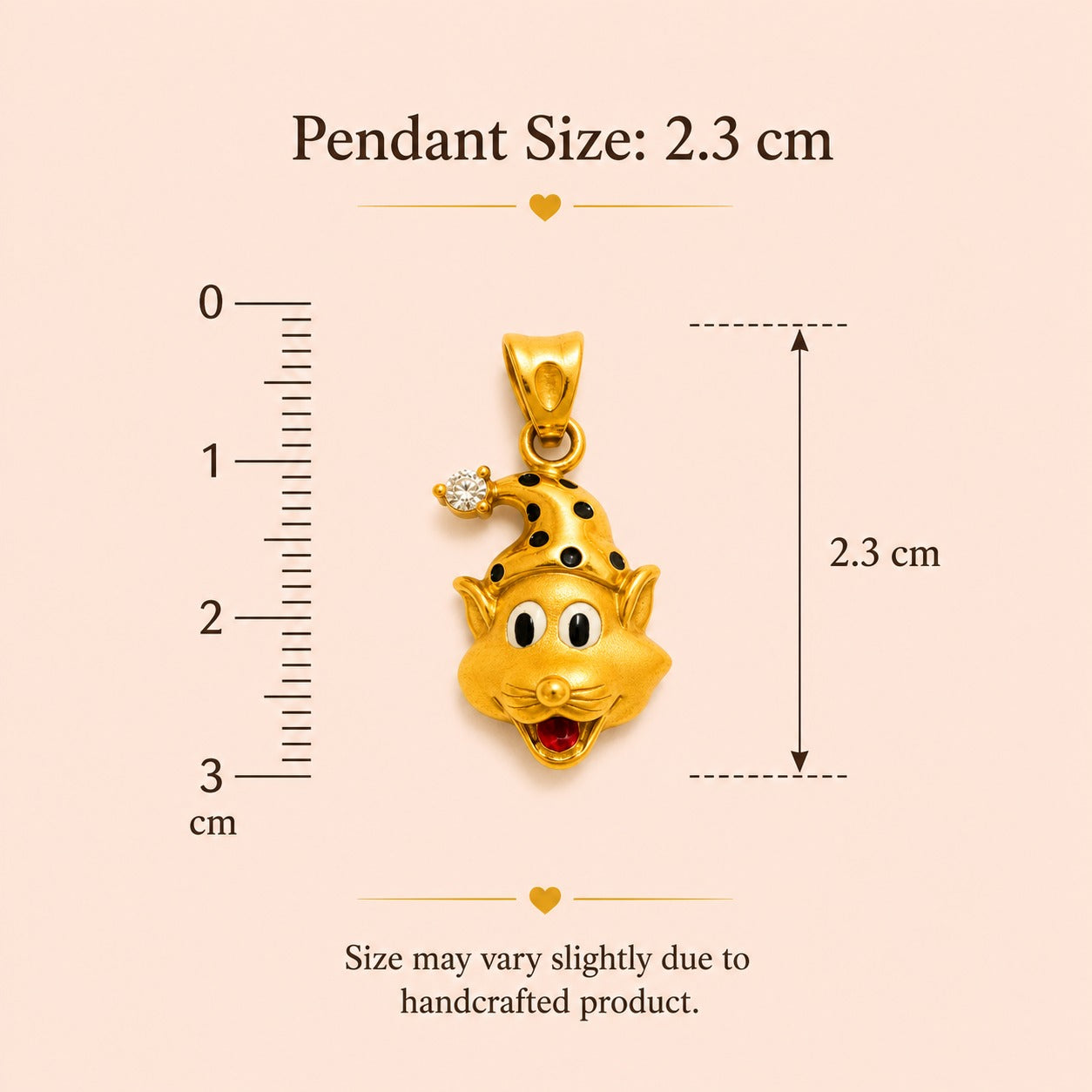 Whisker Wink Gold Pendent