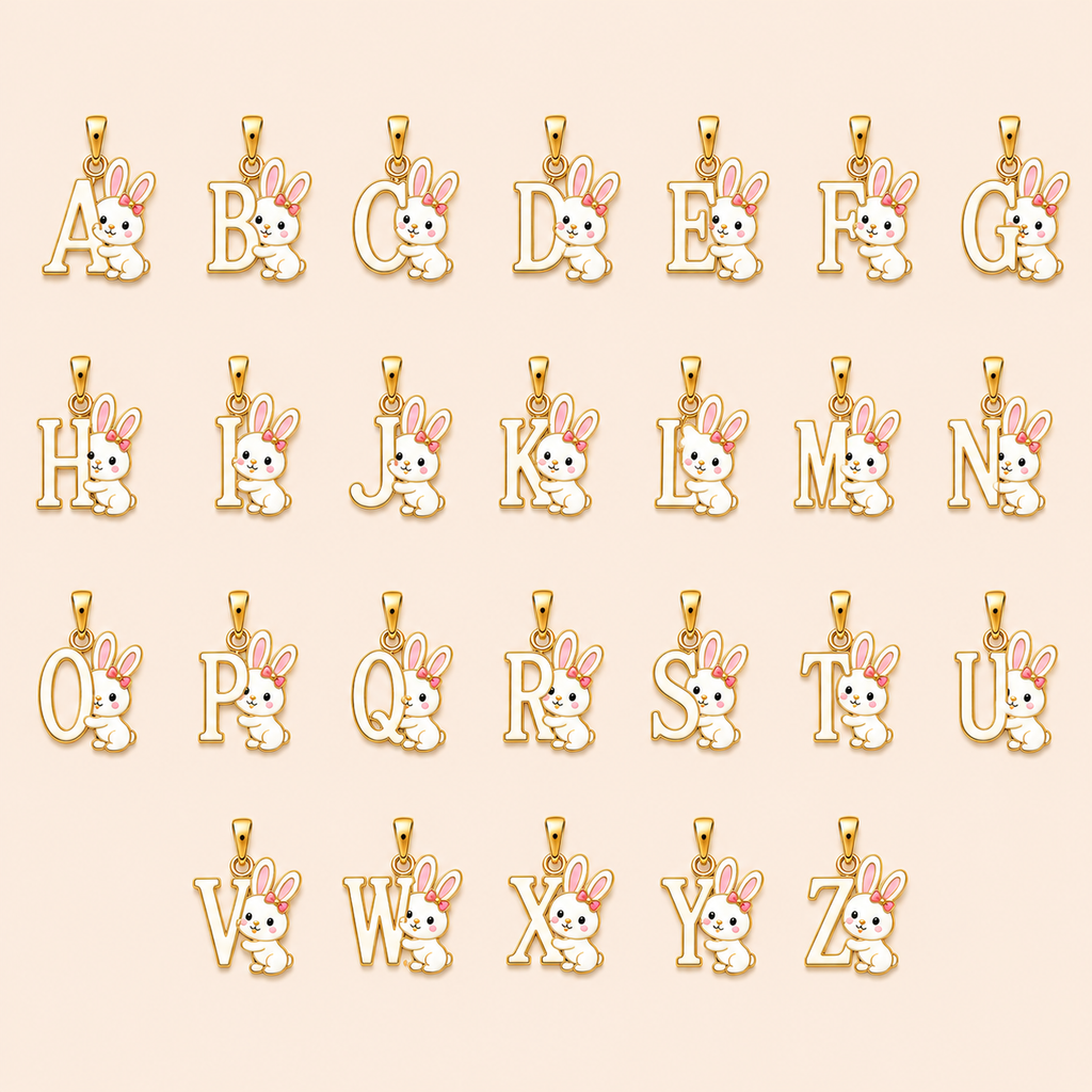 Bunny Initial Pendant