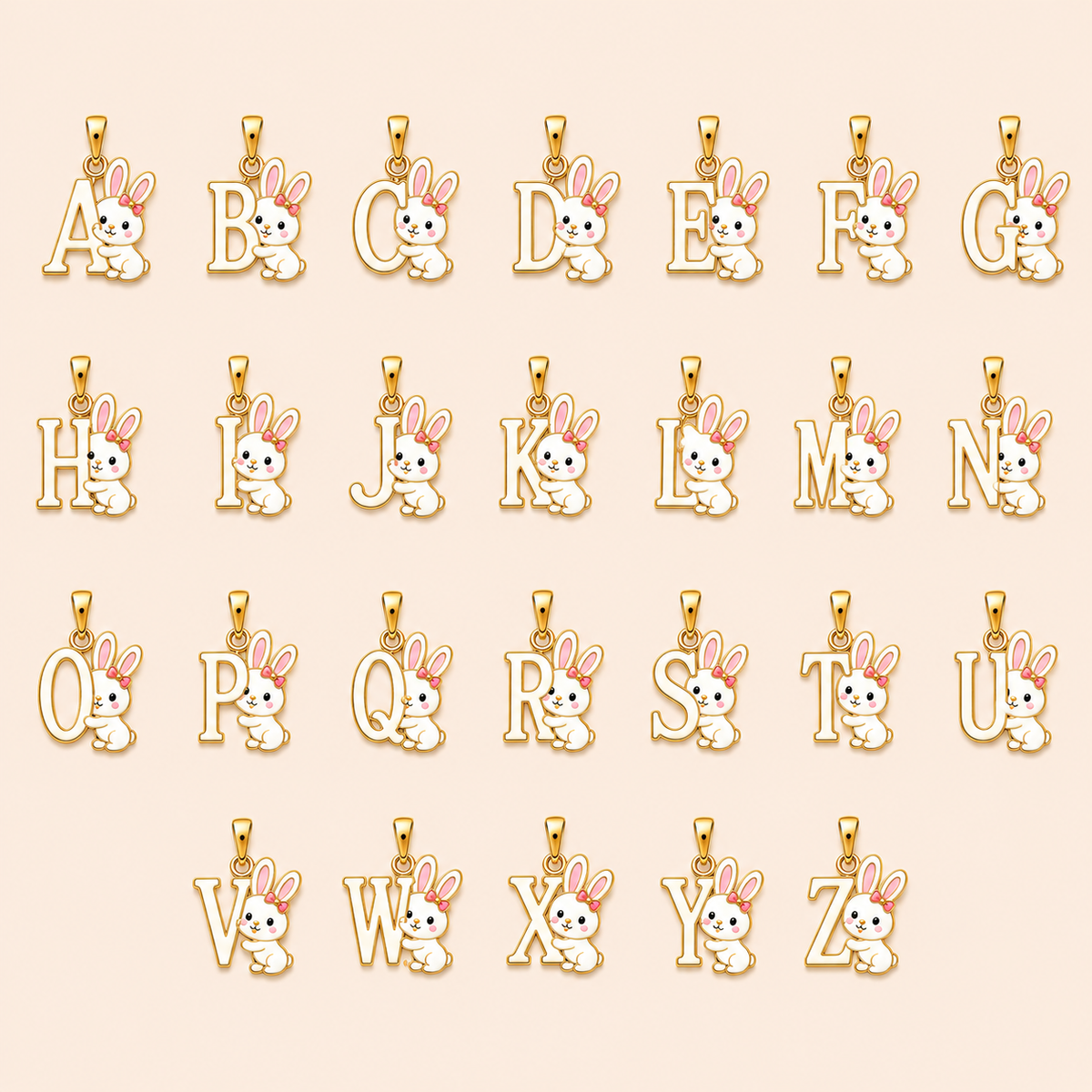Bunny Initial Pendant