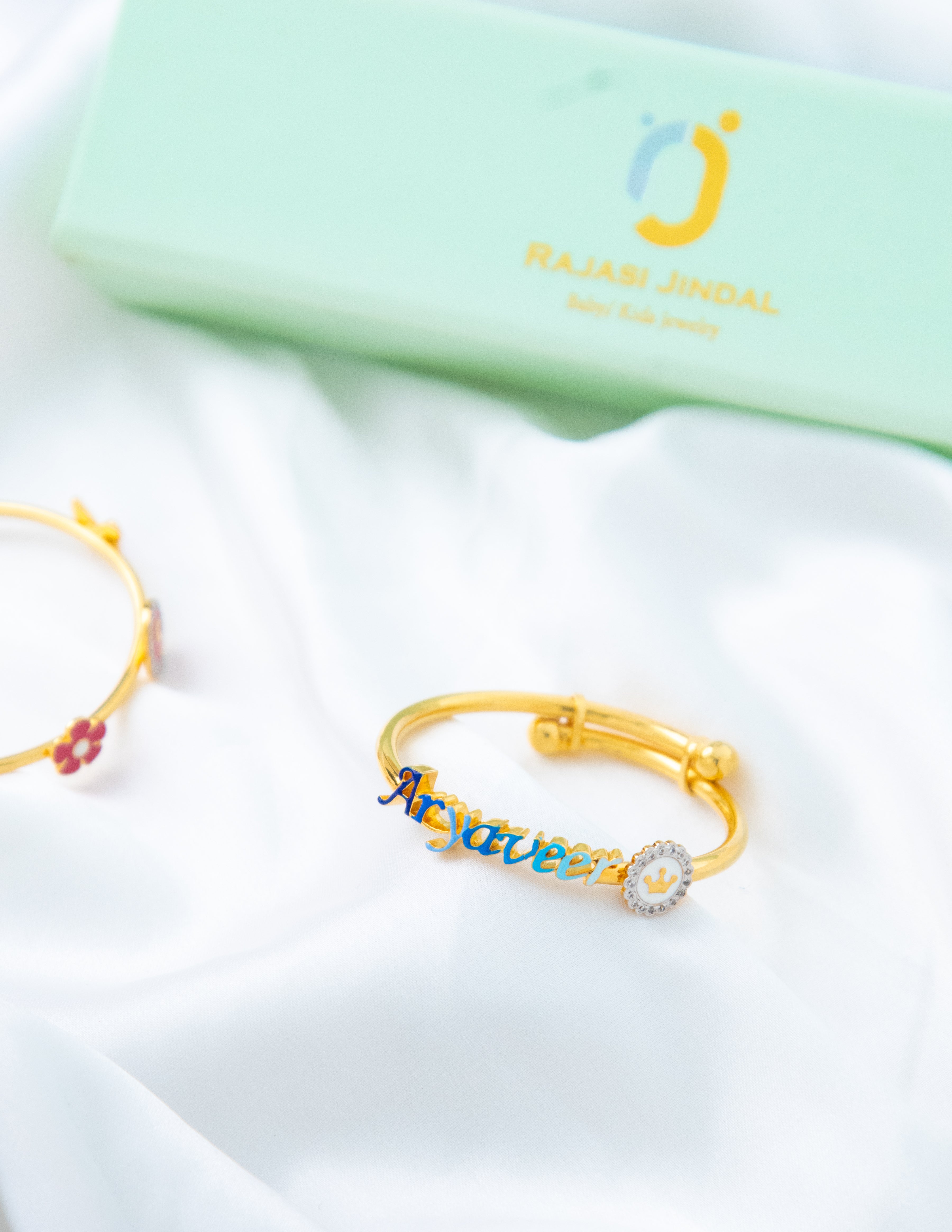 Name Crown Silver Adjustable Bangle